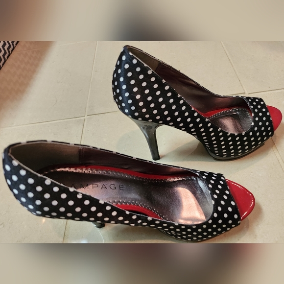 505. Rampage Gracee platform polka dot heels - Picture 4 of 11
